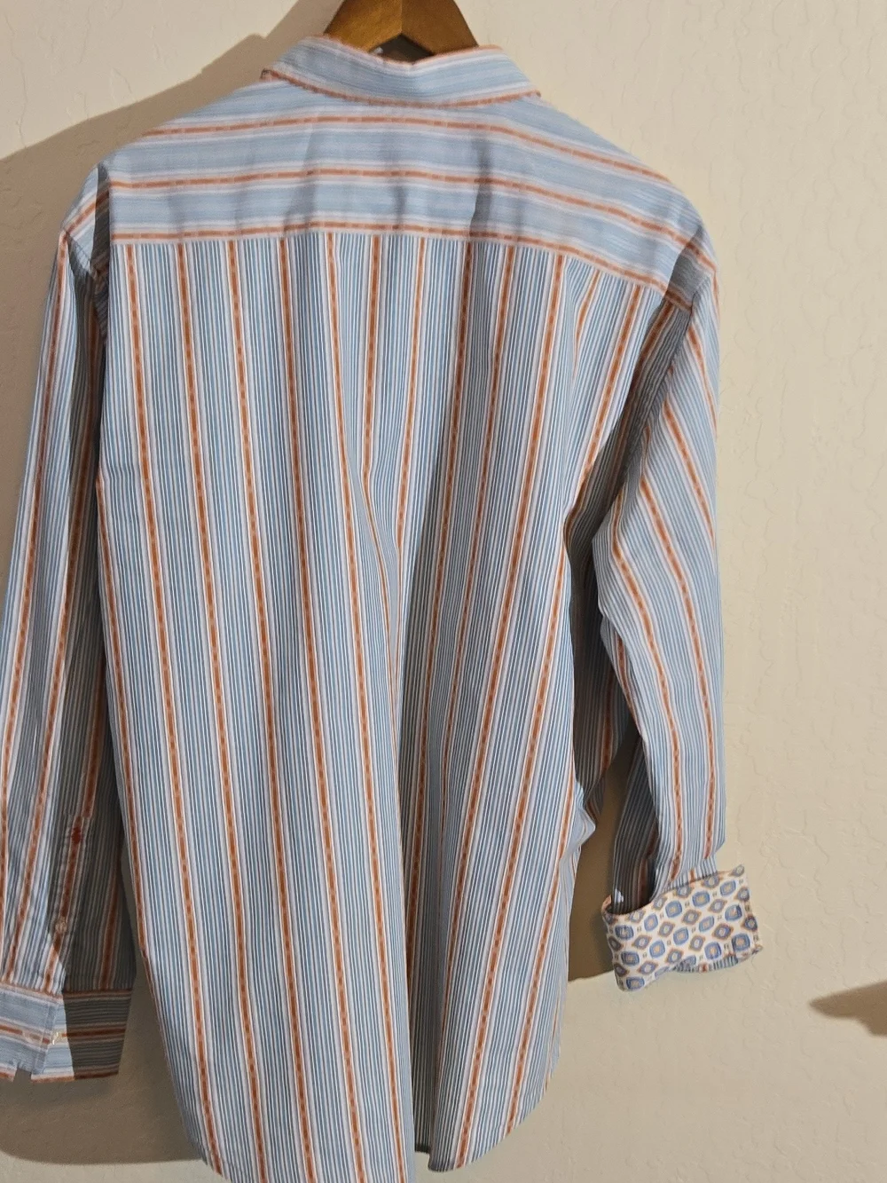 Robert Graham Striped Button-Down Shirt in Blue and Orange